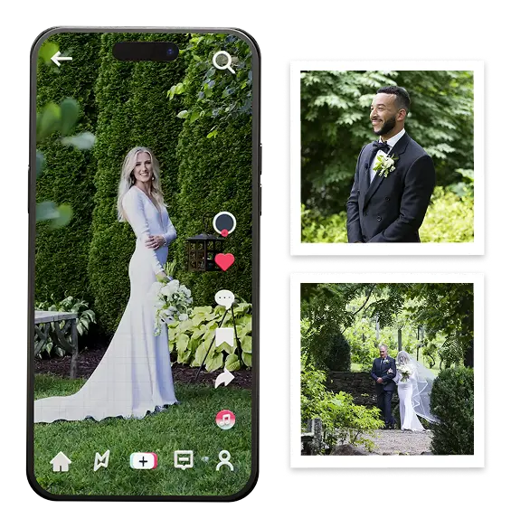 Candid, social-first coverage, wedding content creation designed for modern weddings.